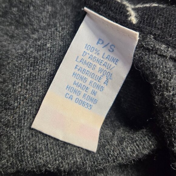 Y2K Argyle Lambs Wool Cardigan Size S Gray Fitted Preppy Academia Emo Punk 2000s - Picture 9 of 9